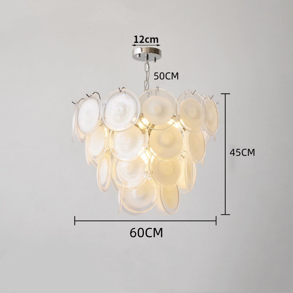 French Colorful Glass Pendant Light Living Room Main Lamp Vintage Bedroom Chandelier