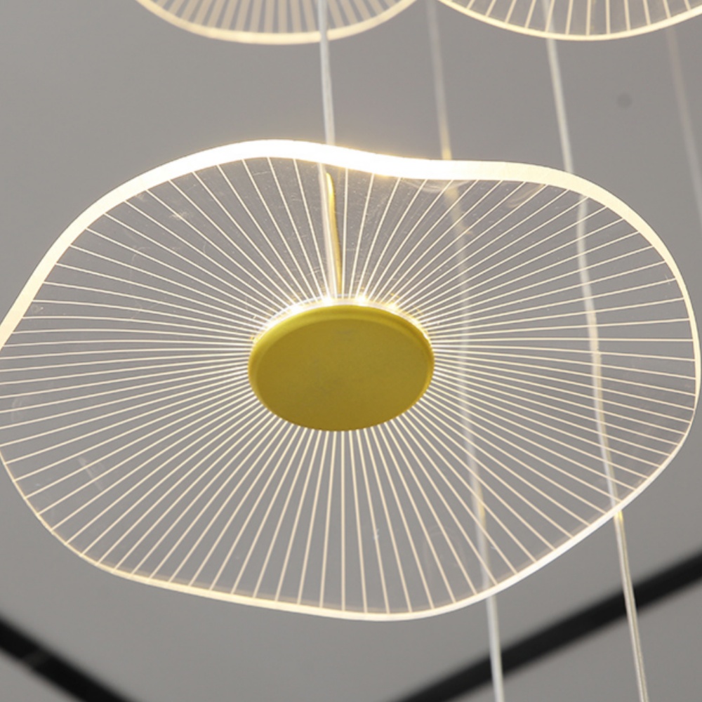 Modern Duplex Pendant Light Lotus Leaf Shaped Living Room Villa Staircase Chandelier