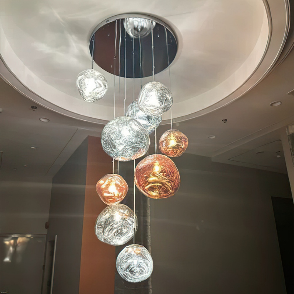 Multi-combination Pendant Lights Nordic Lava Lamp Villa Living Room Duplex Staircase Chandelier