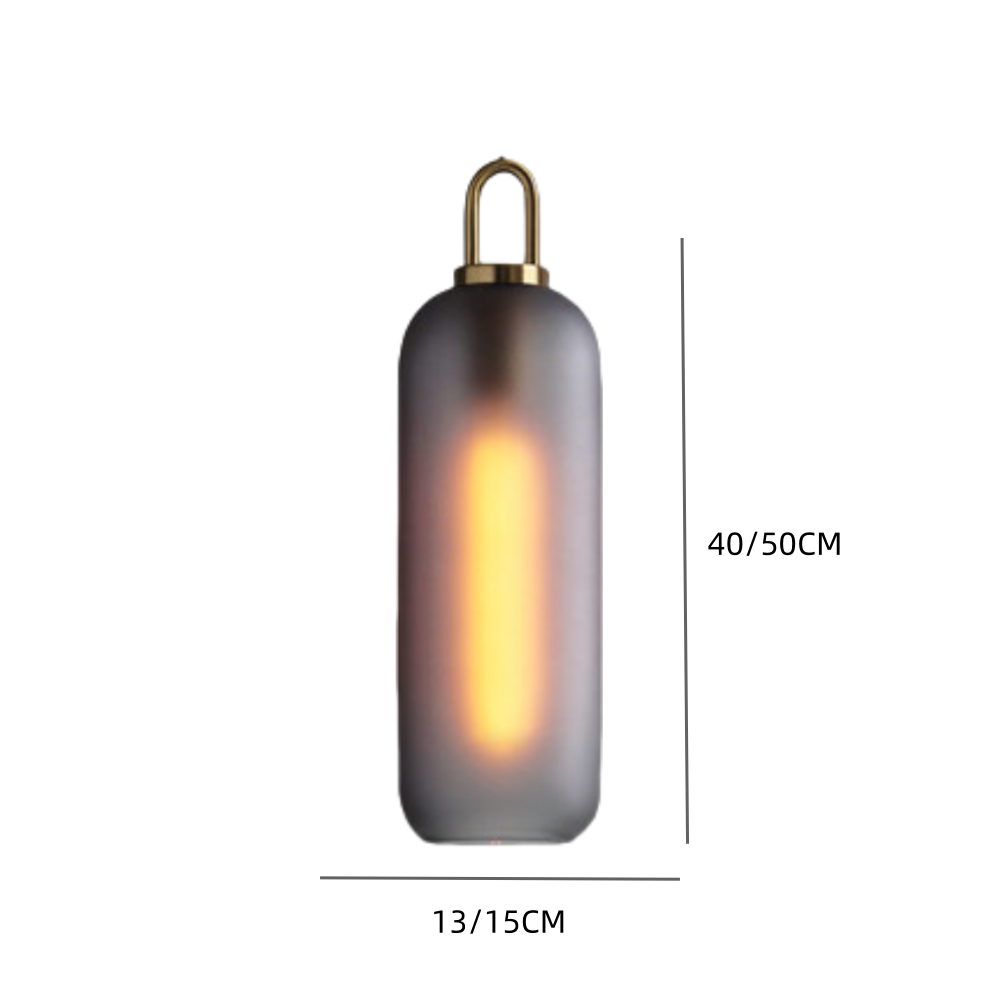 Modern Bedroom Bedside Smoke Grey Lamp Frosted Glass Dining Table Pendant Light