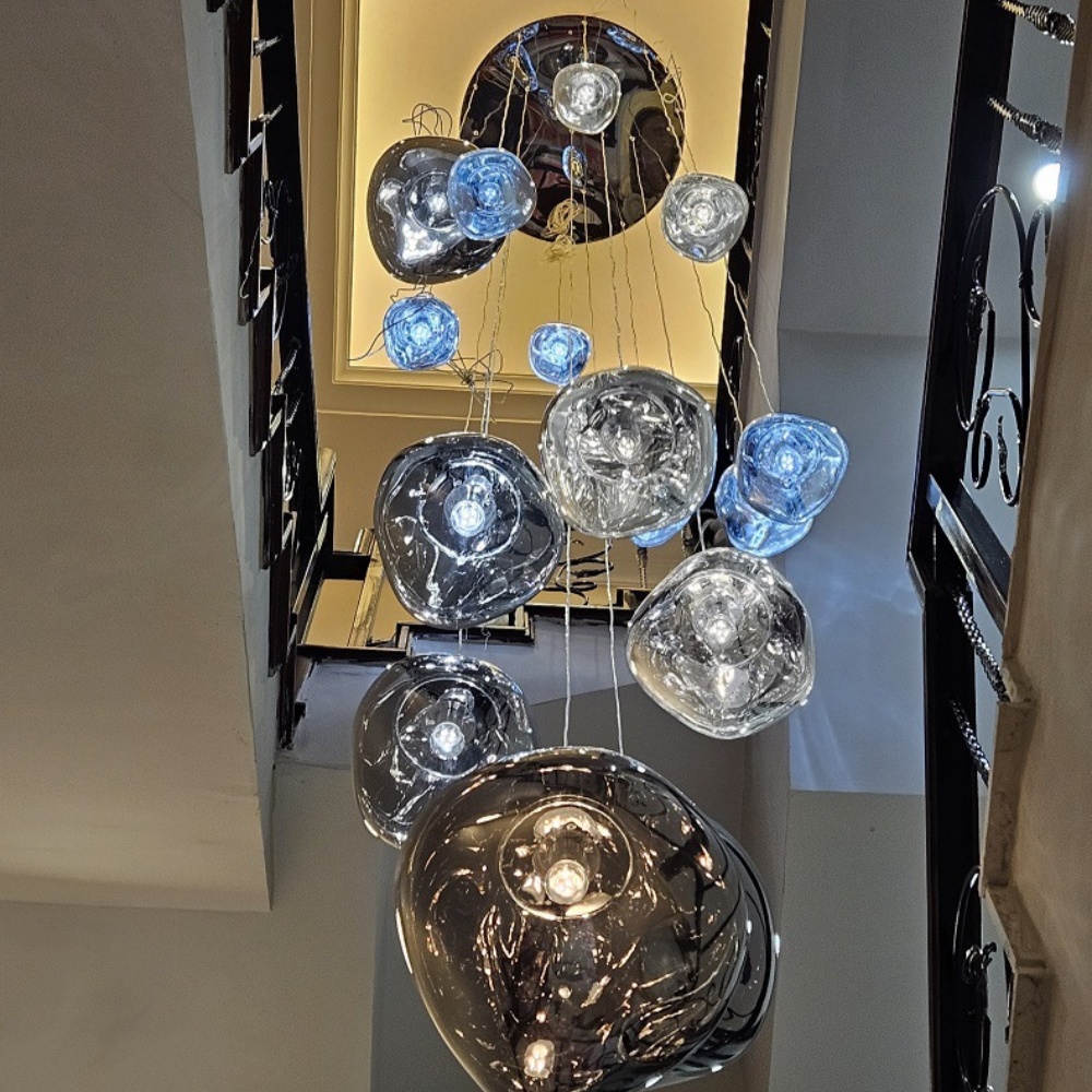 Multi-combination Pendant Lights Nordic Lava Lamp Villa Living Room Duplex Staircase Chandelier