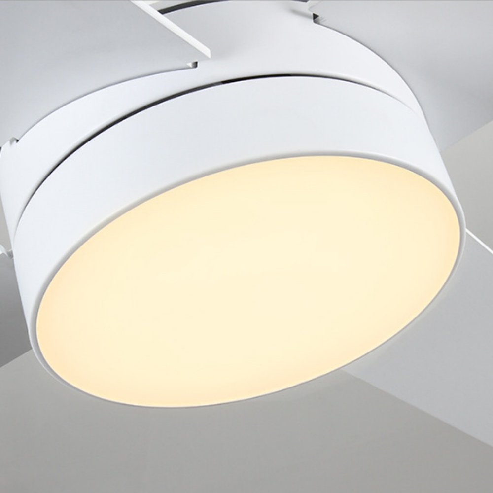 52'' Nordic Bedroom Ceiling Fan Living Room Simple Black Fan Light