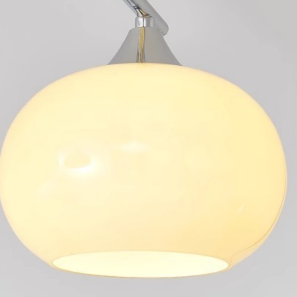 Vintage Brass Pendant Light Living Room 6 Head Glass Chandelier