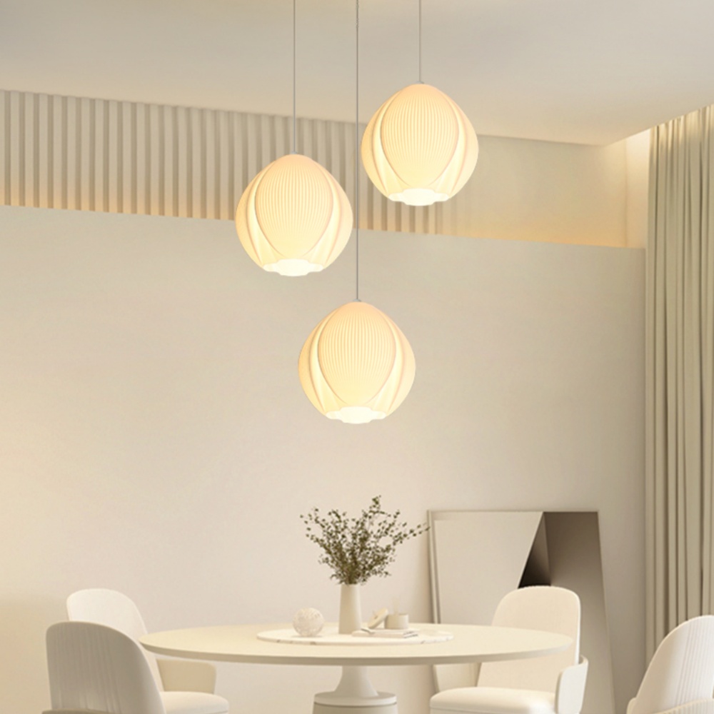3 Head Cream Pendant Light Dining Room Bedroom Simple Small Chandelier