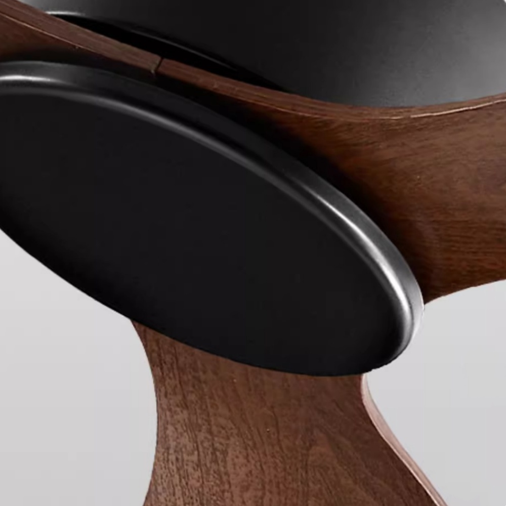 Nordic Style Dining Room Bedroom Walnut Ceiling Fan Without Light 52''