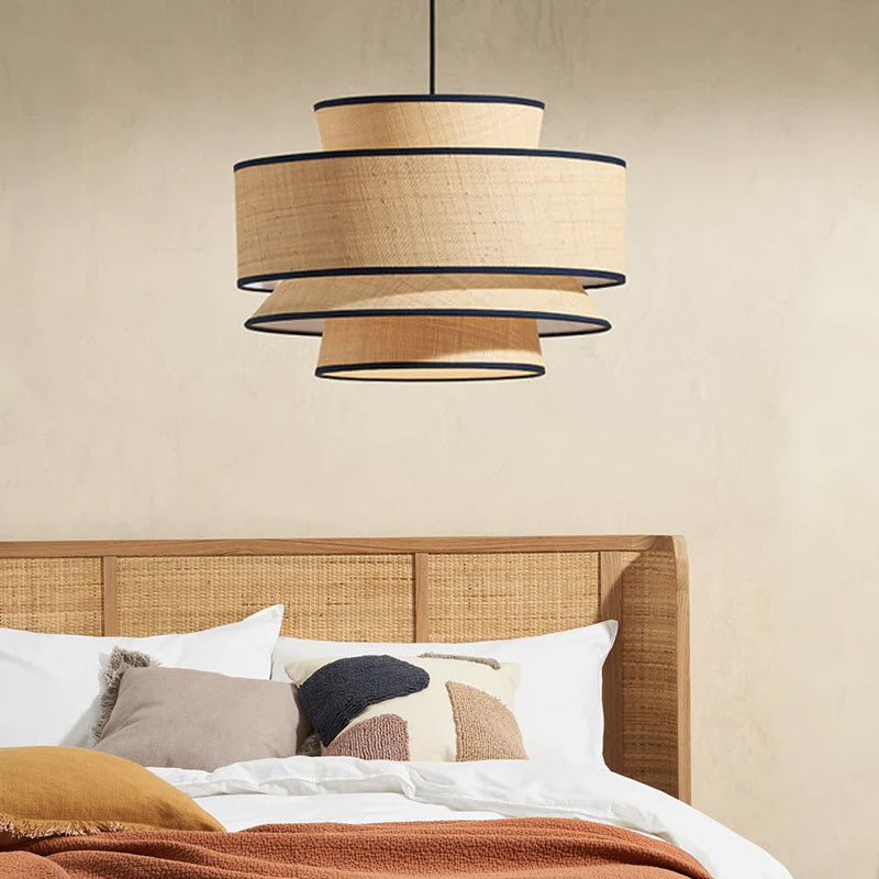 Layered shape Fabric Pendant Lights