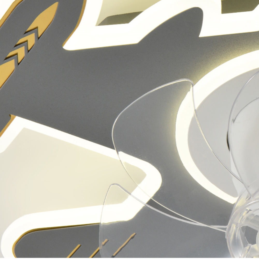 Cartoon Airplane Ceiling Fan Light Children's Room Smart Lamp