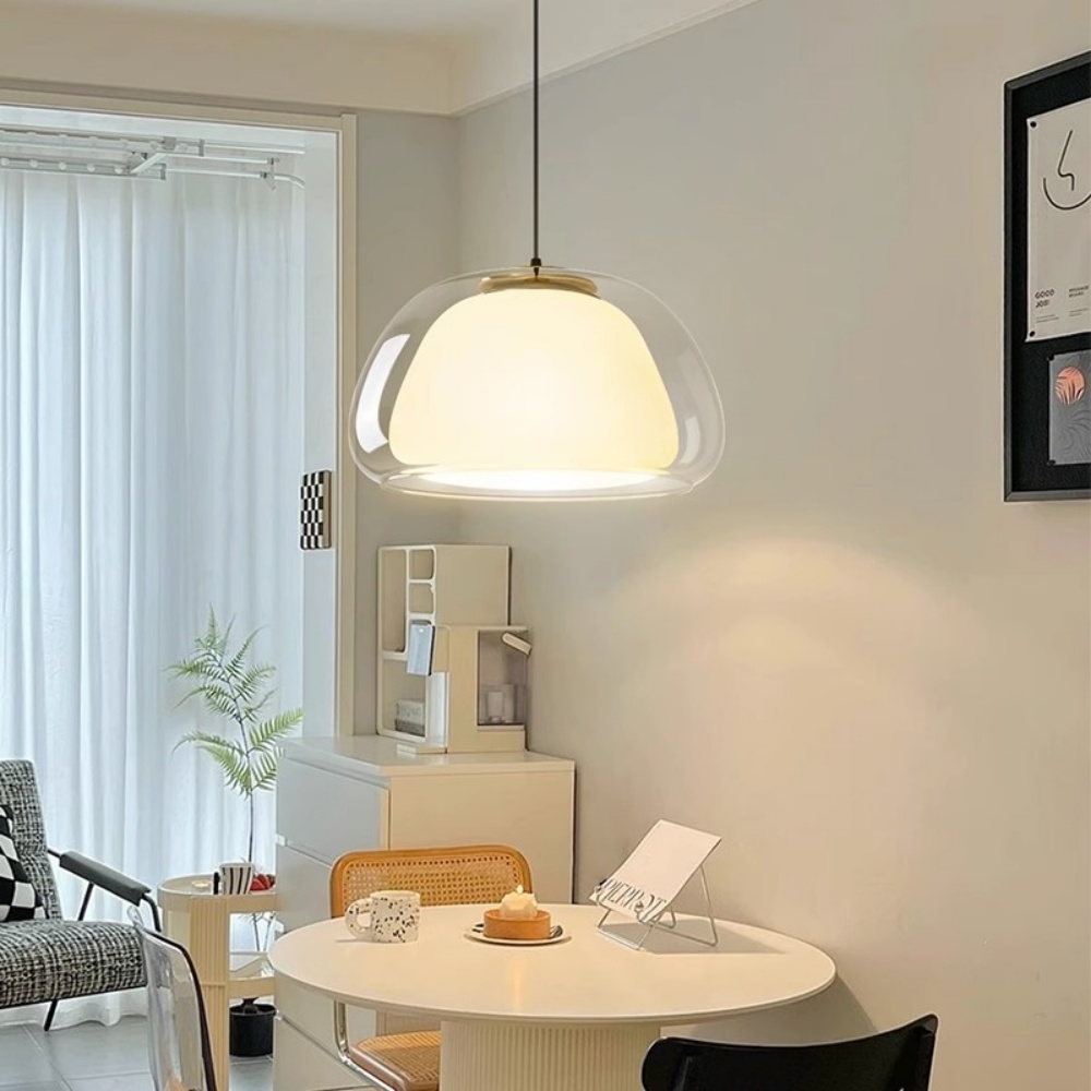 Danish Cream Style Jelly Single Head Small Pendant Light Living Room Lamp