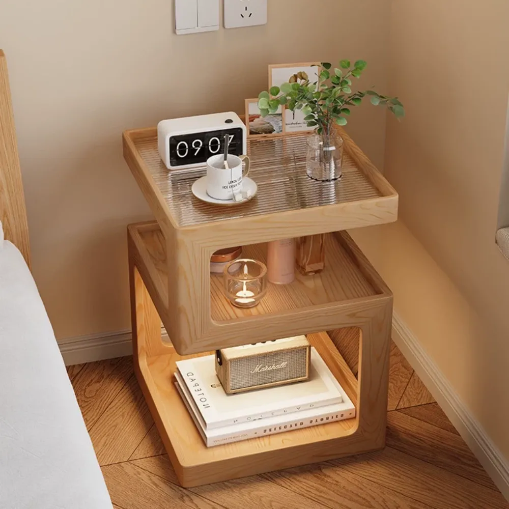 Solid Wood Bedside Table Small Bedroom Multi-layer Bedside Table
  
   – Lamppo