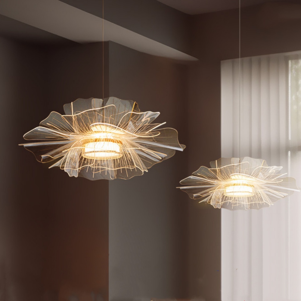 French Pendant Lights Multi-Layer Petal-Shaped Dining Room Bedroom Chandelier