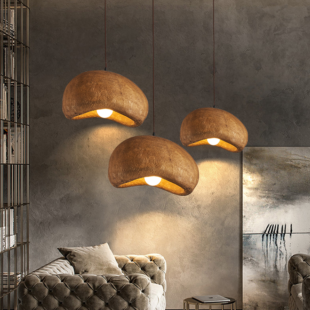 Nordic Brown Resin Oval Pendant Light