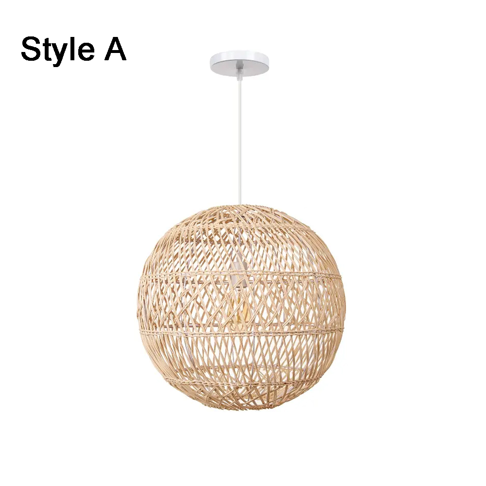Japanese style wabi-sabi handmade rattan dining room guest room pendant light