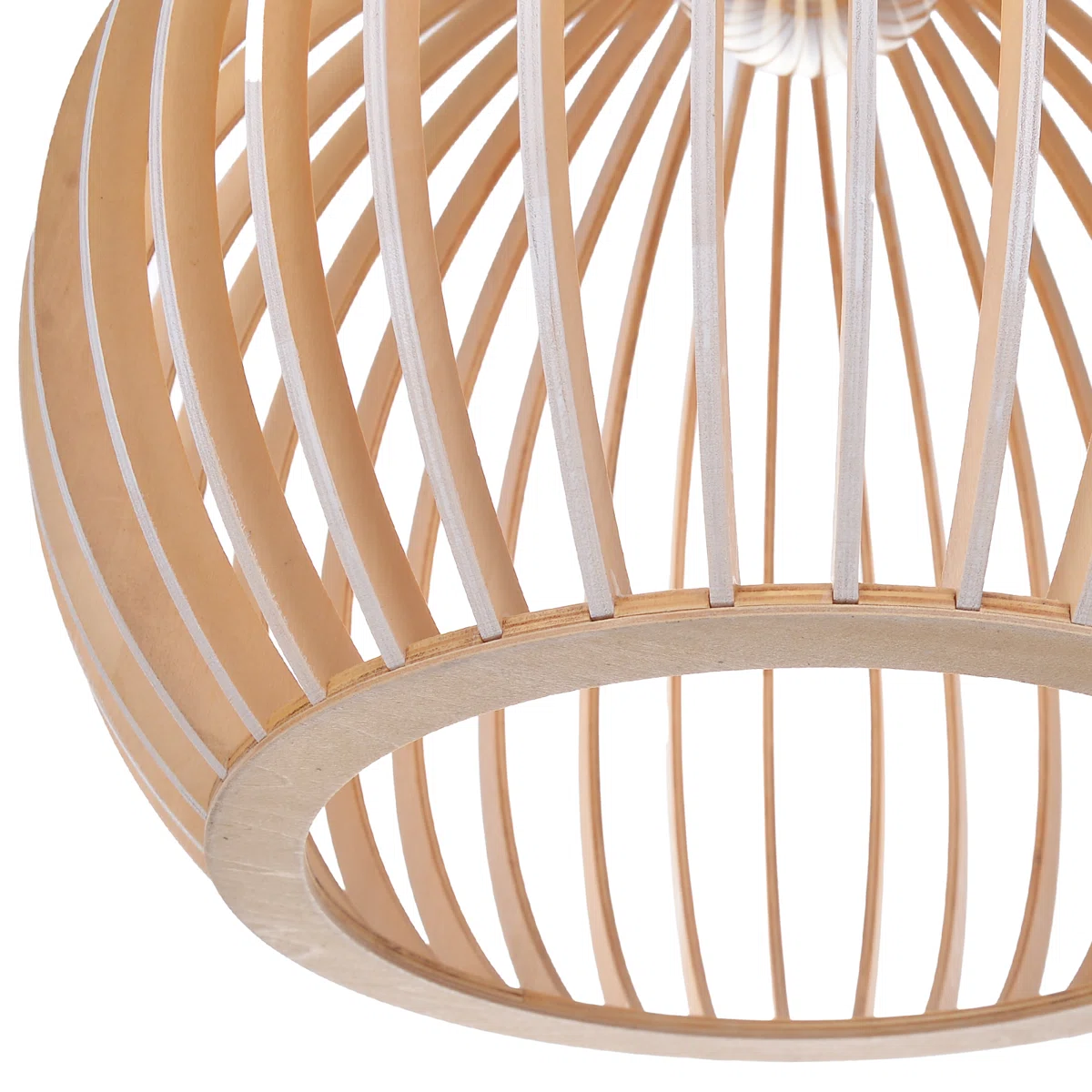 Living Room Wood Birdcage Pendant Light Dining Room Kitchen Chandelier