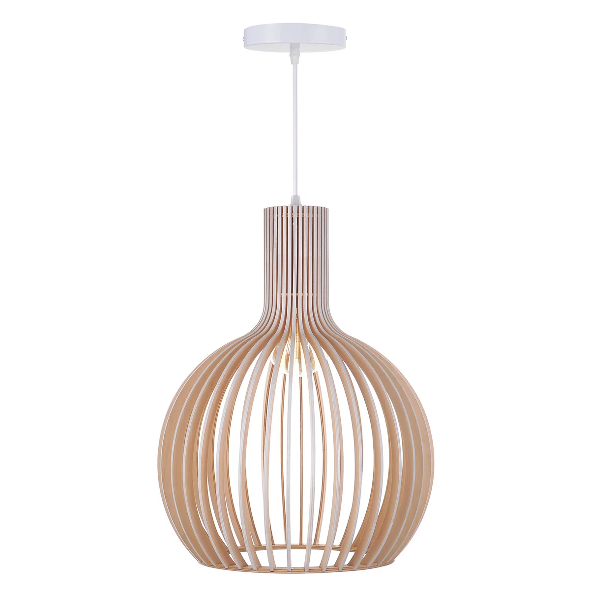 Living Room Wood Birdcage Pendant Light Dining Room Kitchen Chandelier