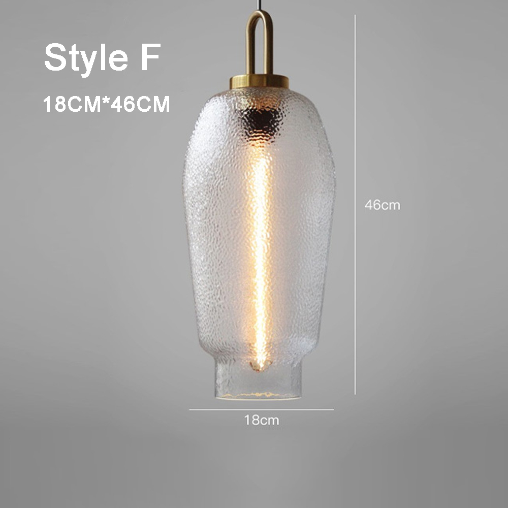 Clear Glass Pendant Light Shade With Brass Fitting