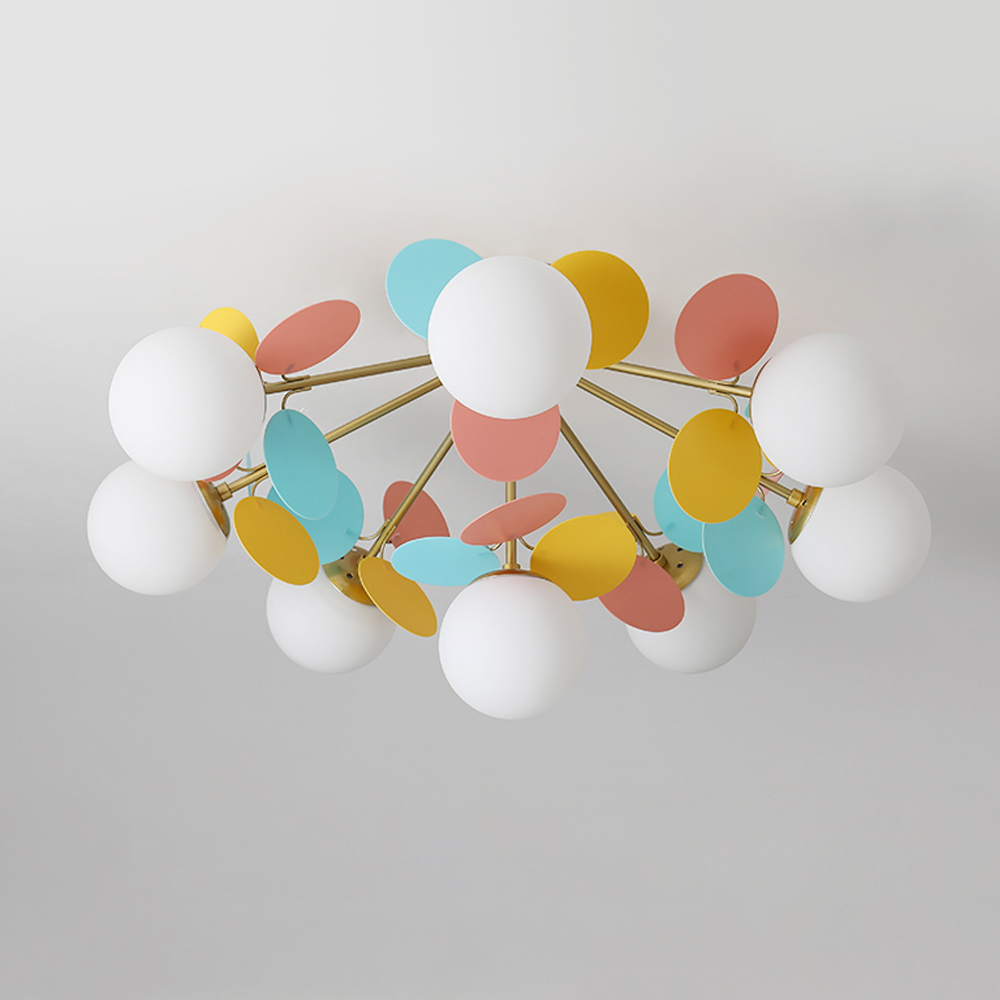 Nordic Colorful Elegant Living Room Creative Glass Magic Bean Chandelier