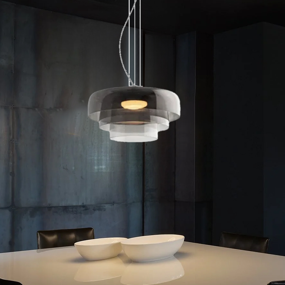 Nordic Triple Layer Glass Pendant Lights Dining Room  Chandelier