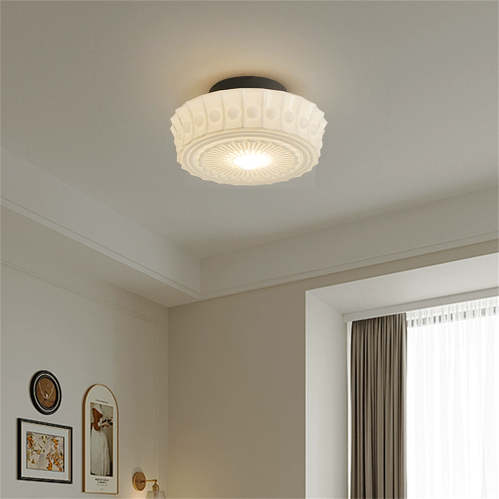 Art Vintage Dome White Ceiling Light