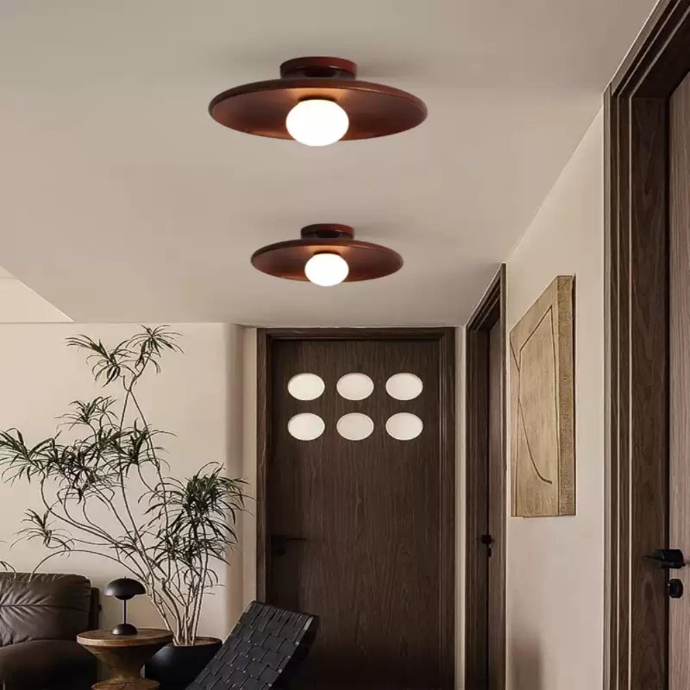 Modern Simple Cloakroom Corridor Ntrance Balcony Solid Wood Ceiling Lamp