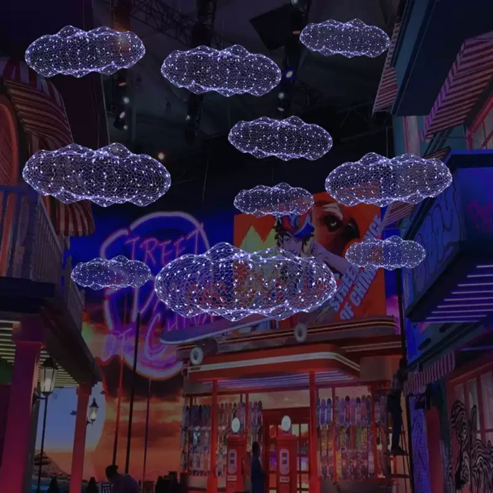 Creative Cloud Chandelier Iron Wire Lampshade