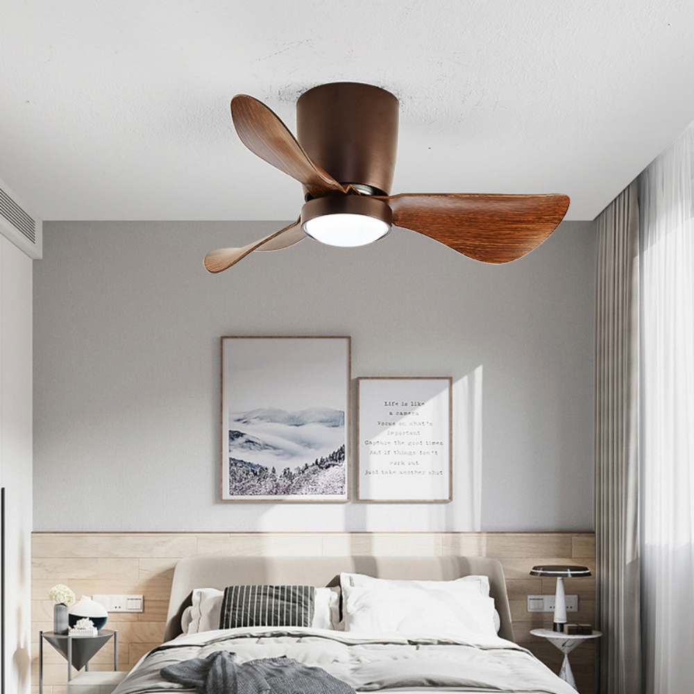 Nordic Simple Bedroom Ceiling Fan Light 24''