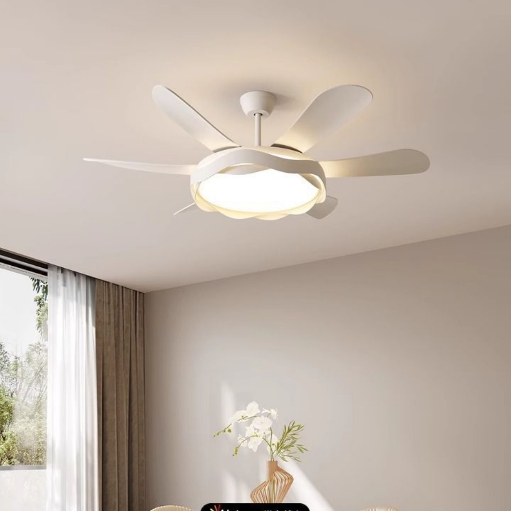 50'' Modern Dining Room Ceiling Fan Light With Strong Wind, Intelligent And Silent