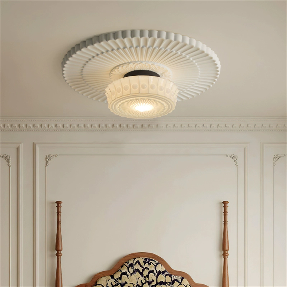 Art Vintage Dome White Ceiling Light