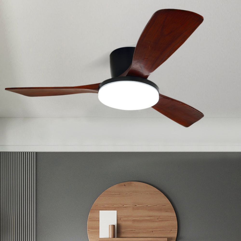 Nordic Solid Wood Large Lamp Panel Ceiling Fan Light