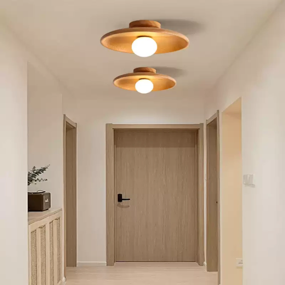 Modern Simple Cloakroom Corridor Ntrance Balcony Solid Wood Ceiling Lamp