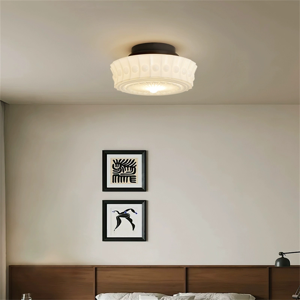 Art Vintage Dome White Ceiling Light