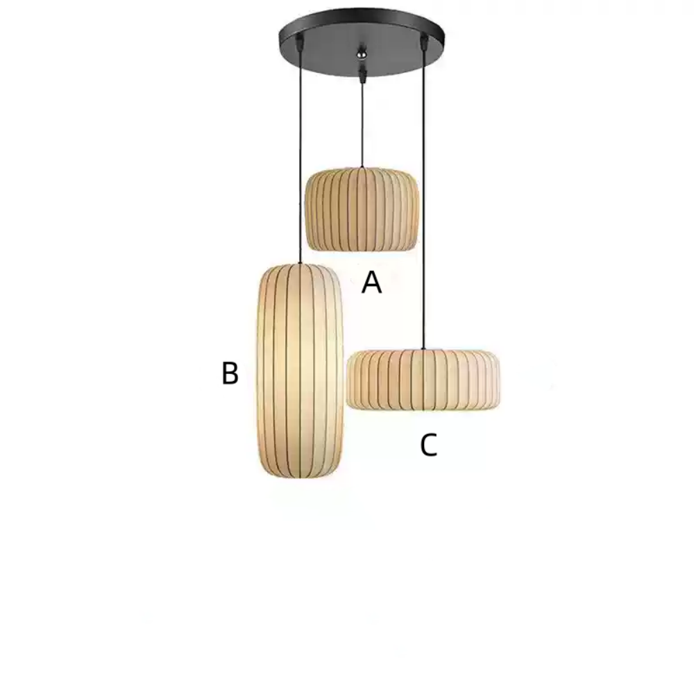 Wabi-sabi Style Art Combination Fabric Pendant Lights