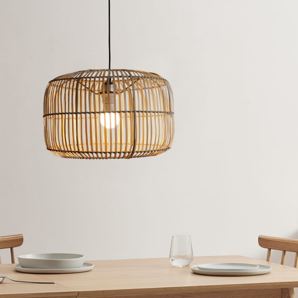Japanese Hand-wove Bamboo Lantern Dining Room Pendant Light