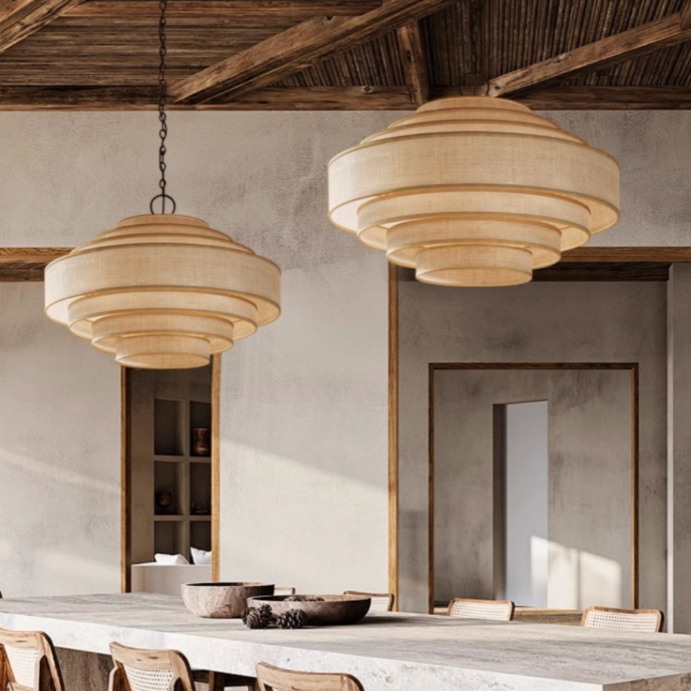 Wabi-sabi Retro Living Room Large Decorative Pendant Light