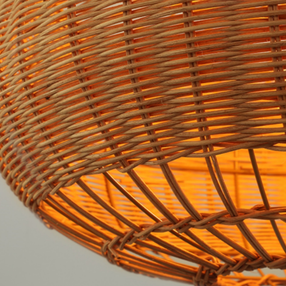 Rattan Chandelier Retro Wabi-sabi  Style Dining Room Pendant Light
