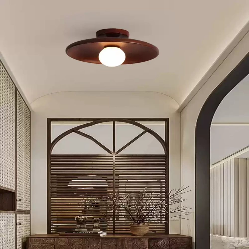 Modern Simple Cloakroom Corridor Ntrance Balcony Solid Wood Ceiling Lamp