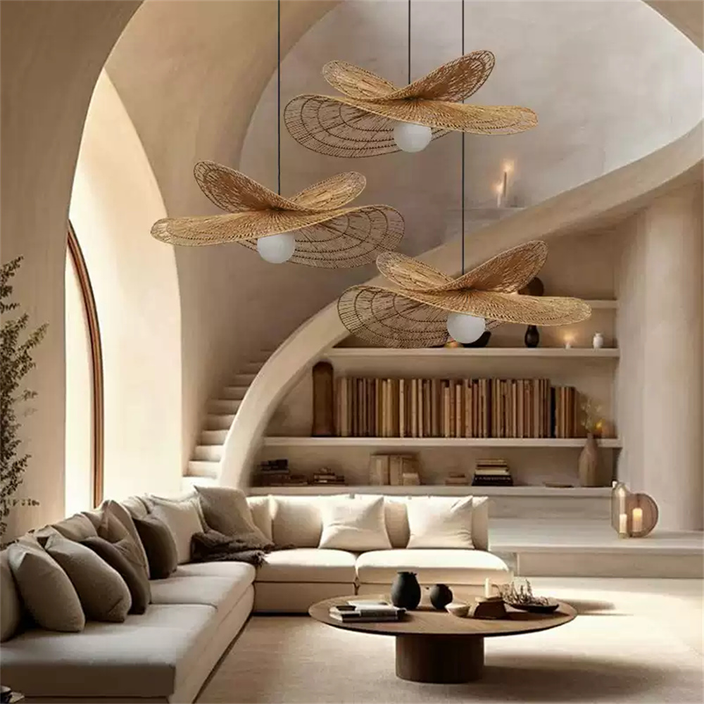 Wabi-sabi Double Tier Hemp Rope Pendant Light