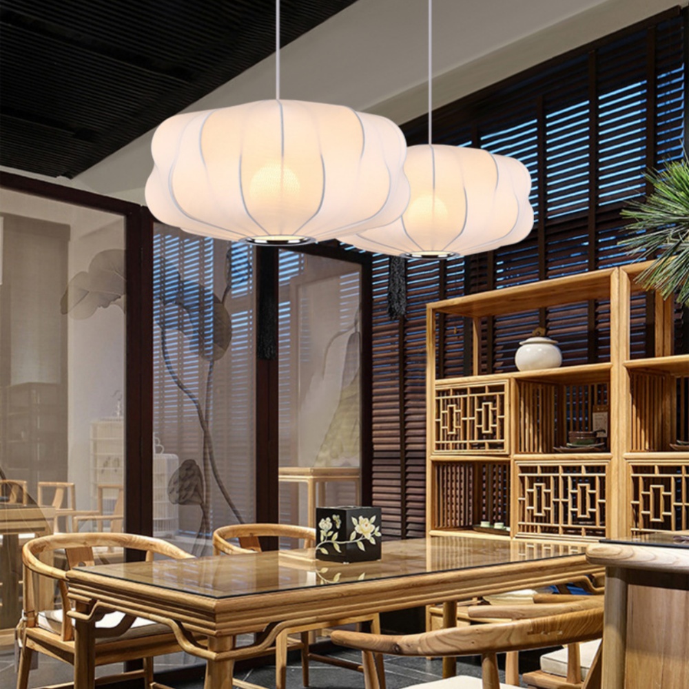 Japanese Style Fabric Pendant Light Restaurant Lamp Lantern Staircase Chandelier