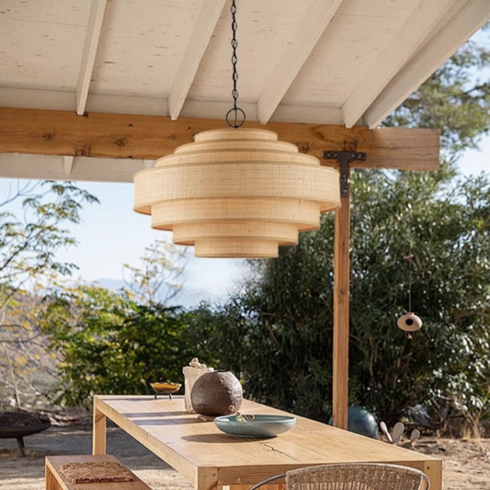 Wabi-sabi Retro Living Room Large Decorative Pendant Light