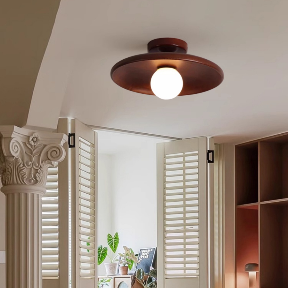 Modern Simple Cloakroom Corridor Ntrance Balcony Solid Wood Ceiling Lamp