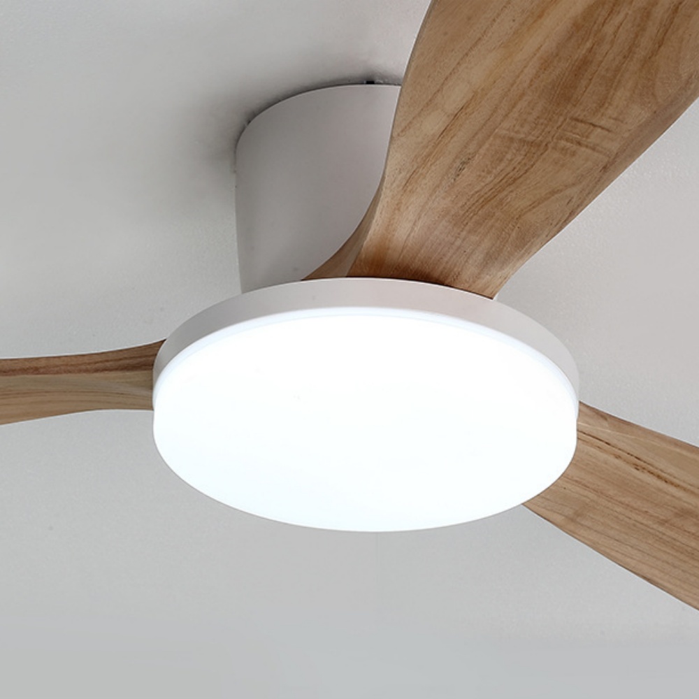 Nordic Solid Wood Large Lamp Panel Ceiling Fan Light