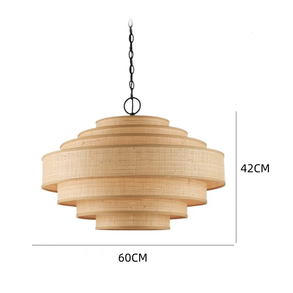 Wabi-sabi Retro Living Room Large Decorative Pendant Light