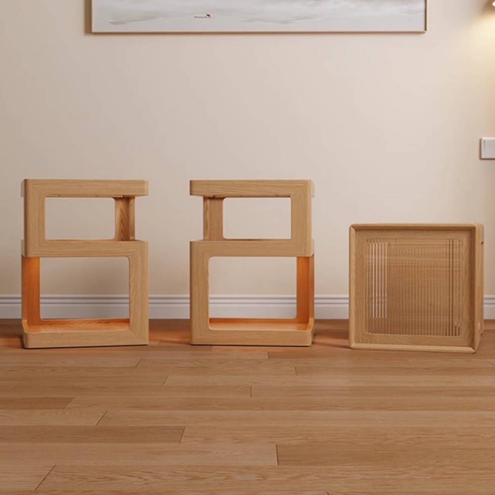 Solid Wood Bedside Table Small Bedroom Multi-layer Bedside Table