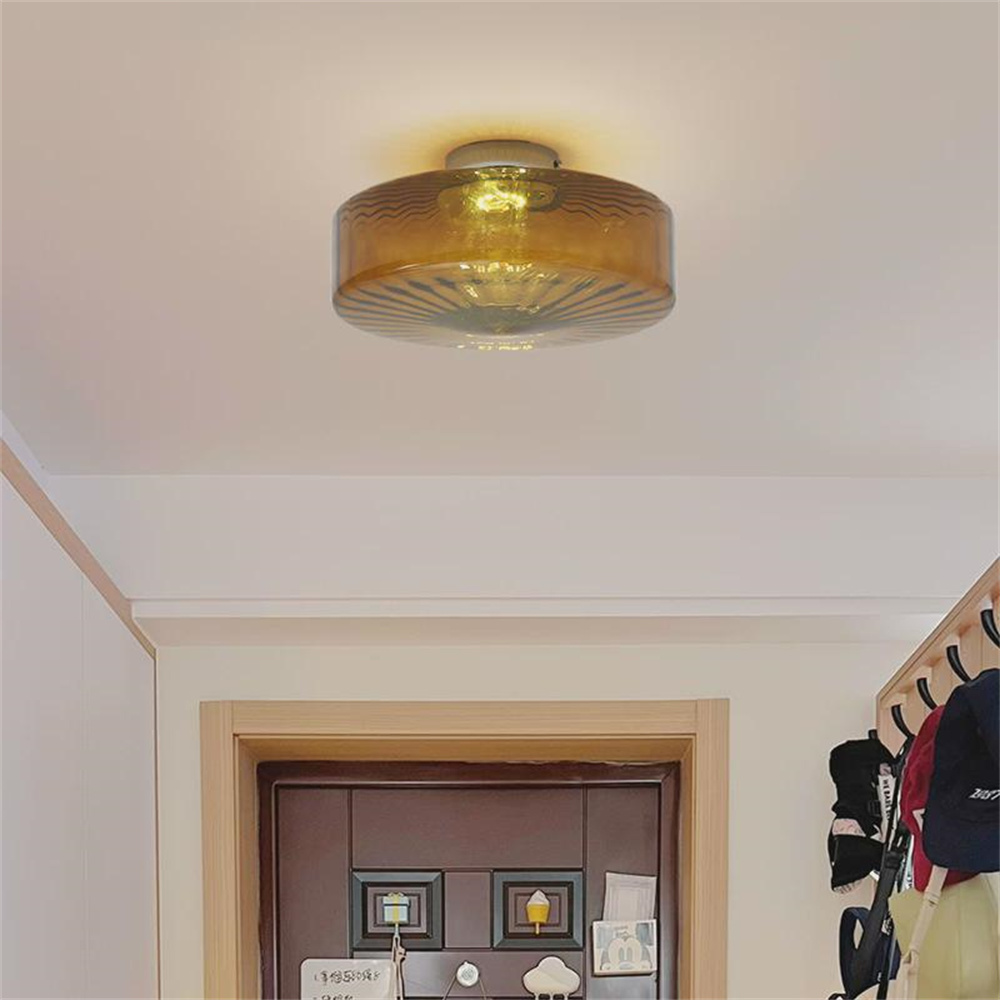 Amber Ceiling Light with Glass Shade for Bedroom