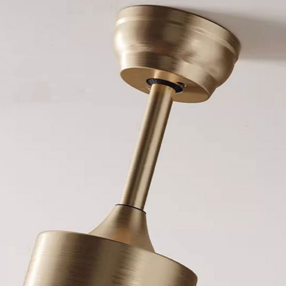 Living Room Fan Retro Solid Wood Smart Ceiling Fan Light