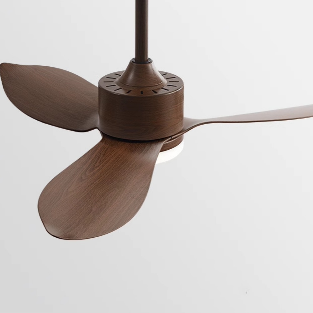 Nordic Walnut Bedroom Living Room Frequency Conversion Ceiling Fan 48''