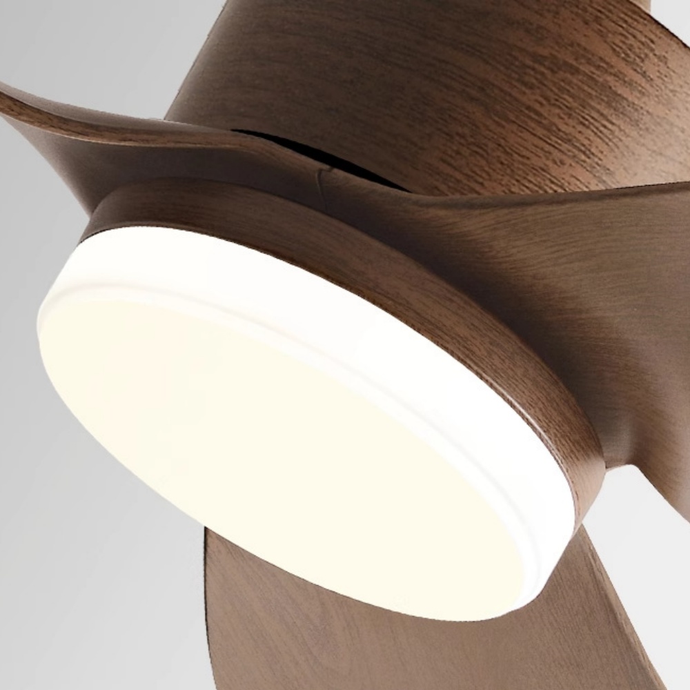 Nordic Walnut Bedroom Living Room Frequency Conversion Ceiling Fan 48''