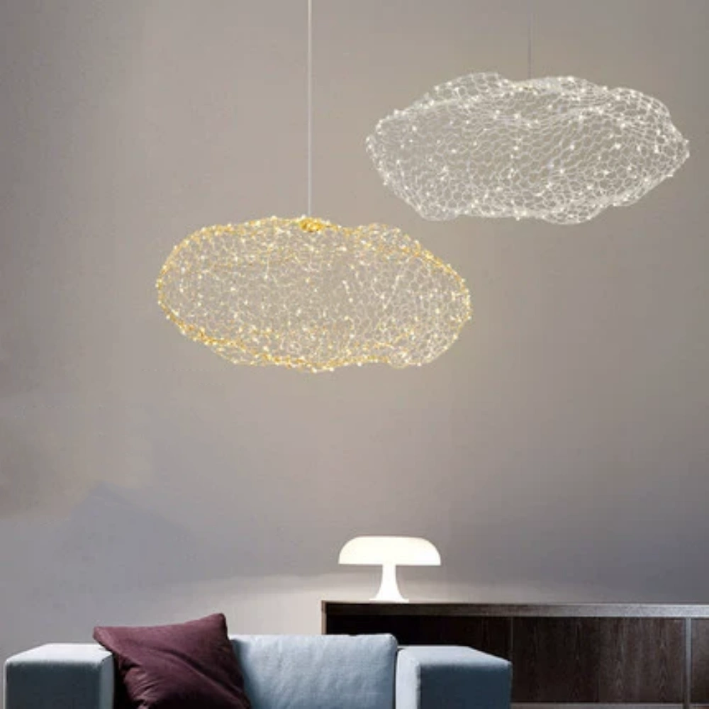 Creative Cloud Chandelier Iron Wire Lampshade