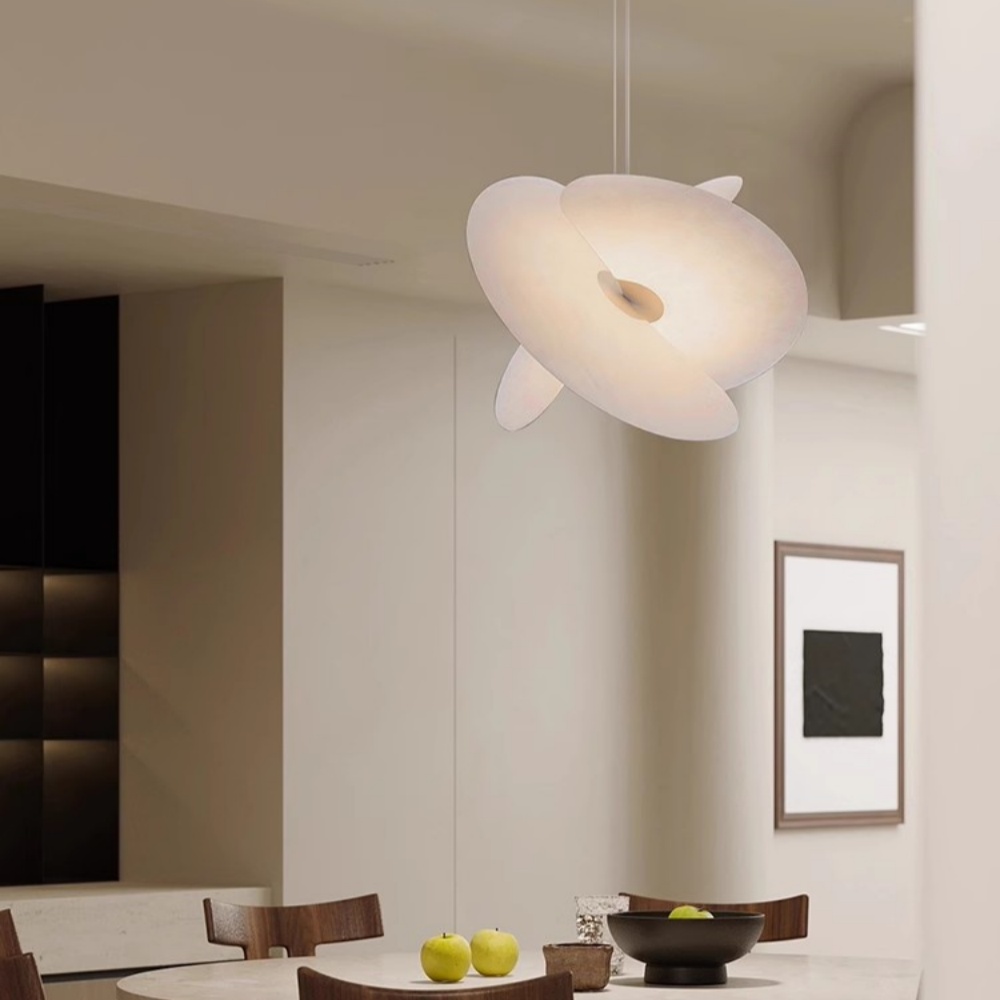 Modern Living Room Loft Chandelier Staircase Silk Pendant Light