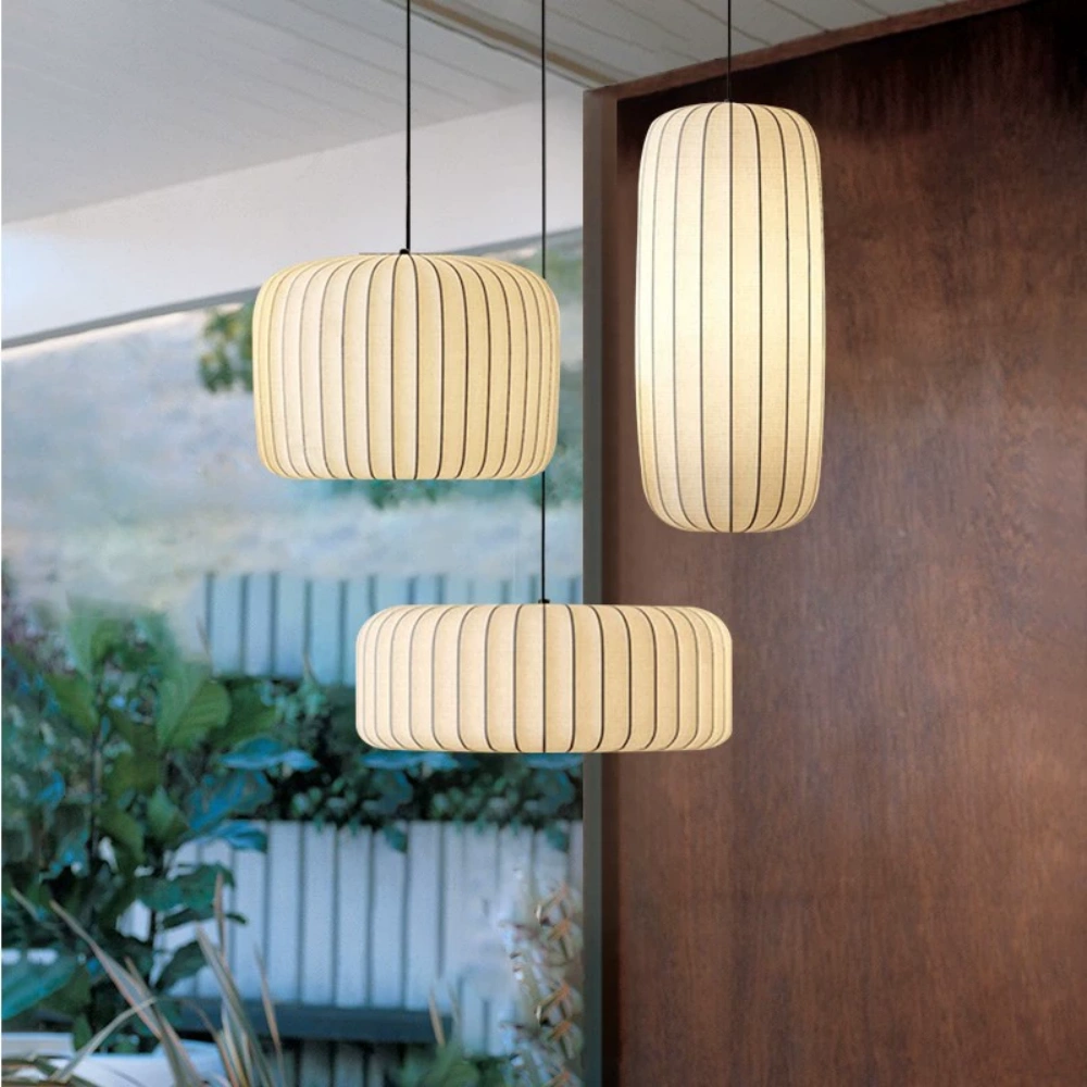 Wabi-sabi Style Art Combination Fabric Pendant Lights