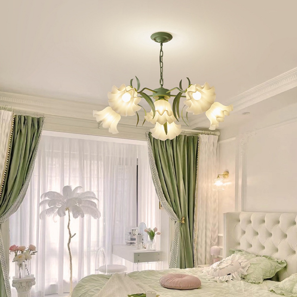 French Ceiling Lily Of The Valley Flower Lamp Dining Room Bedroom Lamp